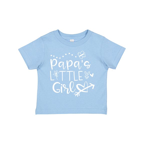 Inktastic Papa's Little Girl with Hearts Flower and Butterfly Girls Toddler T-Shirt