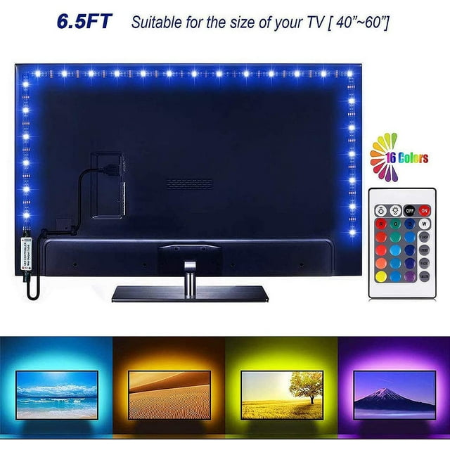 LED Strip Lights Battery Powered, Flexible 3.3/6.6ft RGB LED Light Strip with Mini Controller, SMD5050 30/60 LEDs Rope Lights Color Changing LED Strip Kit for Home Bedroom DIY Party Indoor Outdoor