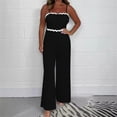 thumbnail image 2 of NMMUED One Piece Jumpsuits for Women Wide Leg Jumpsuits for Women Jumpsuit with Built in Bra Casual Jumpsuits for Women Sleeveless Jumpsuits for Women, Black M, 2 of 5