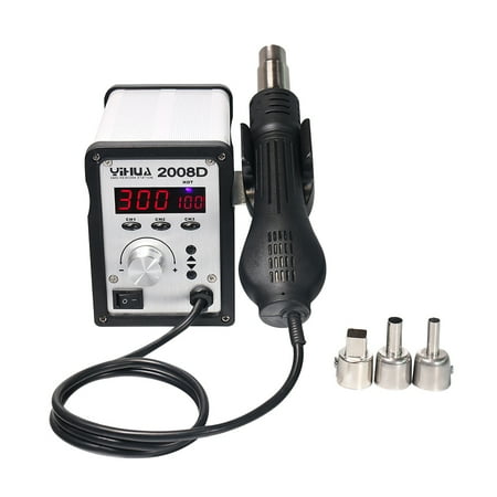 

DTOWER Hot Air Soldering Station Heat Gun Multifunctional with 3 Memory Temperature Sections LED Digital Display Brushless Motor for Repair Work