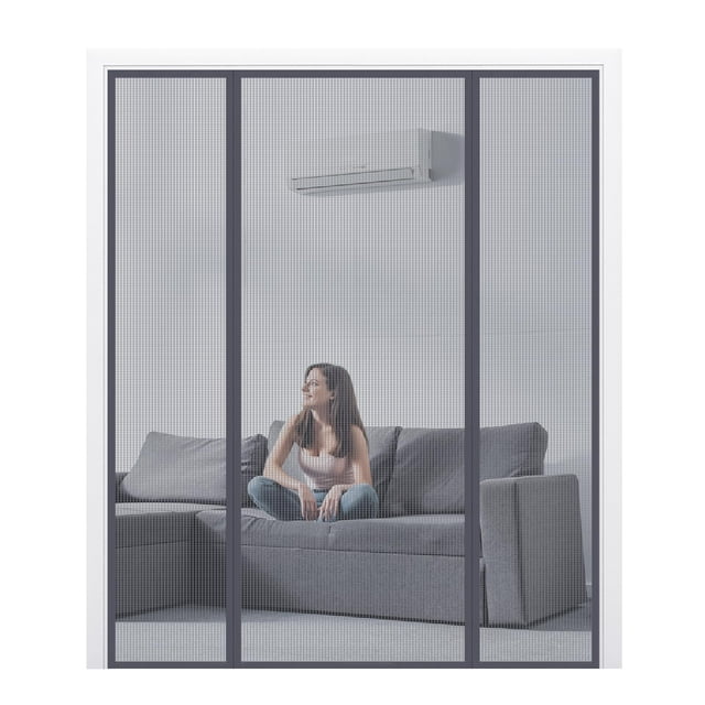Puerta mosquitera de fibra de vidrio BlueBala con cierre magnético 157 x 206 cm