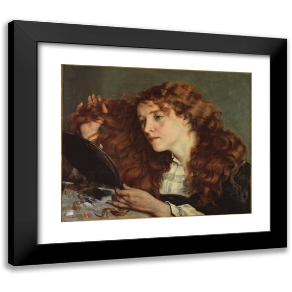 Gustave Courbet 14x12 Black Modern Framed Museum Art Print Titled - Jo, the Beautiful Irish Girl