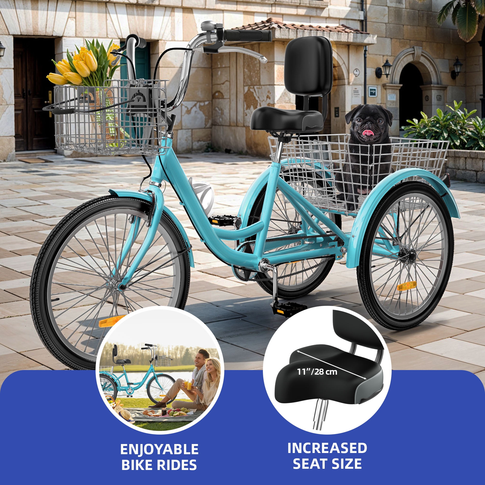 ModFusion 24" 1-Speed Adult Tricycle, Mint Green