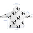 thumbnail image 7 of Cute Bulldog Blanket Hoodies for Kids 6-13YR Oversize Wearable Blanket Hoodies for Boys Girls Teens, 7 of 7