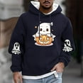 thumbnail image 2 of Awdenio Men's Clothing Trendy Halloween Hoodies Long Sleeve Fall Sweatshirt Skeleton Pumpkin Crewneck Oversize Hooded, 2 of 5