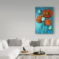 thumbnail image 3 of Trademark Fine Art 'Orange Poppies On Blue' Canvas Art by Cherie Roe Dirksen, 3 of 3
