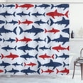 thumbnail image 1 of Ambesonne Sea Animals Shower Curtain, Aquatic Animal Maritime, 69"Wx75"L, Navy Blue, 1 of 3