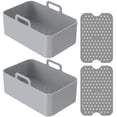 thumbnail image 1 of PENGXIANG Silicone Pot for Ninjas Dual Air Fryer Reusable Silicone Air Fryer Liner Easy Cleaning Food Safe Air Fryer Accessories Air Fryer Rack Accessories for Air Fryer Oven Microwave, 1 of 3
