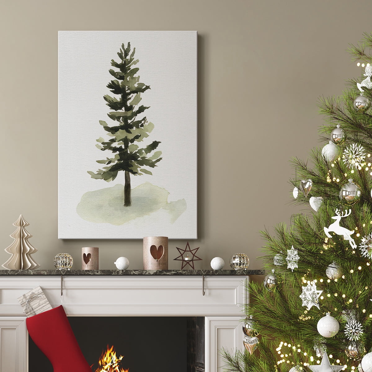 Watercolor Pine II- Gallery Wrapped Canvas