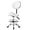 White, variant on Saddle Stool Chair with Back Support Footrest, Hydraulic Rolling Swivel Adjustable Stool Chair, for Work Studio Dental Office Salon Kitchen Counter Tall Home Desk Chairs, White