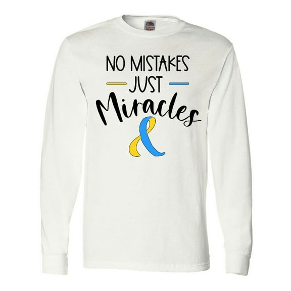 Inktastic No Mistakes, Just Miracles Down Syndrome Awareness Long Sleeve T-Shirt