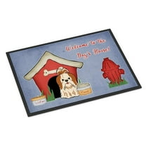 Dog House Collection Shih Tzu Red White Indoor or Outdoor Mat