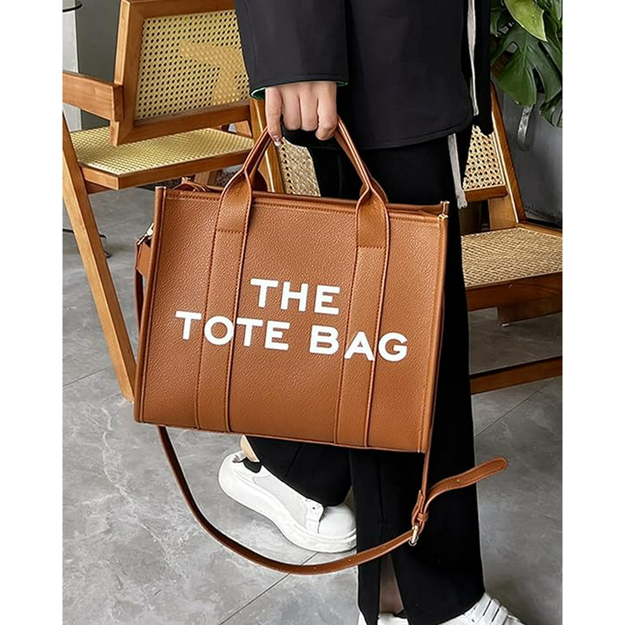 Leather tote bag for school sale