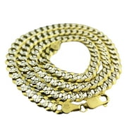 BLING CARTEL 14K Gold Plated 925 Italy Sterling Silver Two-Tone Diamond Cut Cuban Chain 20" Inch x 6MM Thick