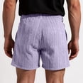 thumbnail image 3 of Nestiefly Shorts for Mens 2026 Cozy Texture Embroidered Casual Stretch Elastic Waist Shorts with Pockets Light Purple L, 3 of 4