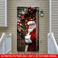 thumbnail image 2 of 1 PC, 2D Flat/ Flat art decorative door cover decoration, Santa Claus standing at the door design pattern, 70.87x35.43 inches (180x90cm), universal daily wall decoration, elegant daily front door dec, 2 of 10