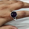 thumbnail image 2 of Cab Amethyst Ring, Natural Purple Amethyst Ring, February Birthstone, 925 Sterling Silver, Mens Plain Ring, Christmas, Thanksgiving, Handmade, Statement Jewelry, Healing Gemstone, Unisex Ring, 2 of 5
