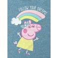 thumbnail image 2 of Peppa Pig Toddler Girls Blue Follow Your Dreams Rainbow Short Sleeve T-Shirt 3t, 2 of 2
