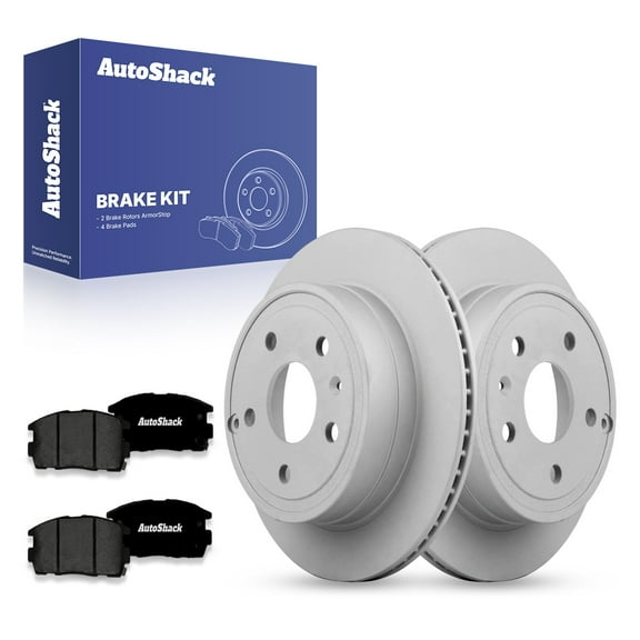 AutoShack 11.93" (302.9 mm) Rear Vented Brake Rotors Coated   Premium Ceramic Brake Pads | Replacement for 2010-2017 Chevrolet Equinox 2010-2017 GMC Terrain | 6-PC Brake Kit | ArmorStop