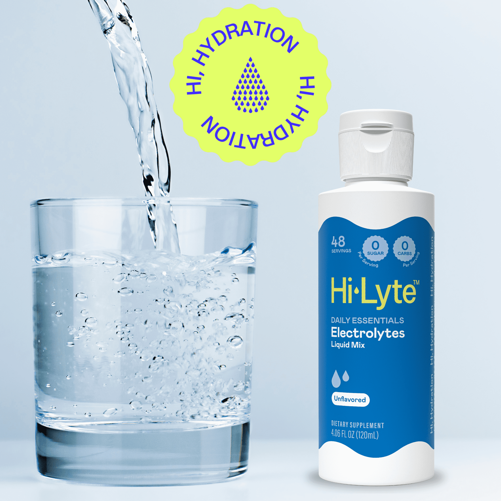Hi-Lyte Electrolytes Drops Unflavored 48 Servings