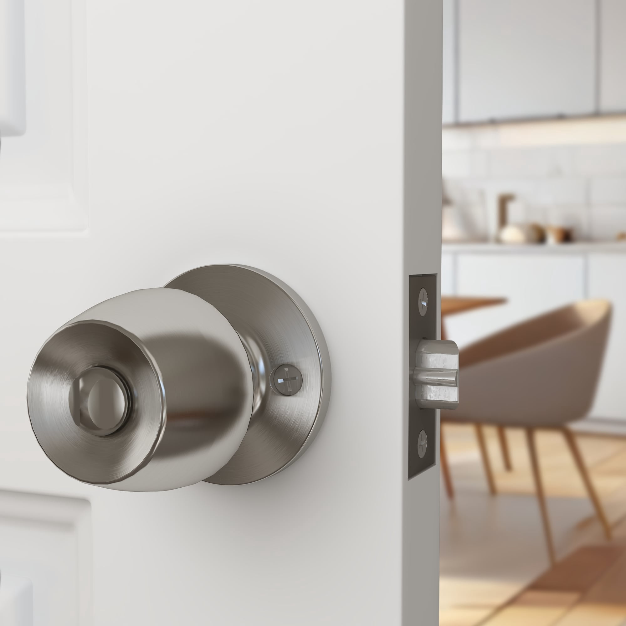 Villar Home Designs Door Knob Versa Satin Nickel Privacy 2 Pack