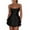 Black, variant on Women's Sexy Backless Satin Mini Dress Layered Ruffle Hem Tie Back Graduation Dress