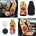 thumbnail image 3 of Jeiento Dahlia Car Seat Covers Full Set with Auto Steering Wheel Cover Seat Belt Cover Armrest Cover Garbage Can Air Vent Pouch Rearview Mirror Cover Coasters Keychain, 12 Pack, 3 of 7