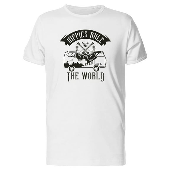 Guitar Hippies Rule The World T-Shirt Men -Image by Shutterstock, Male x-Large