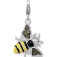 thumbnail image 5 of Sterling Silver Amore La Vita Rhodium-Pl Enameled 3-D Bee Charm (42 X 18) Made In China qcc723, 5 of 6