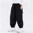 thumbnail image 4 of HAYIMI Toddler Pants Boys Casual Jogger Pants Elastic Ankle Cargo Trousers Kids Youth Teenage Boys Loose Fit Comfortable Outdoor School Wear Stylish Solid Color Daily Slacks, 4 of 5