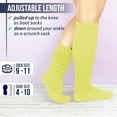 thumbnail image 2 of GERVRA Women’s Extra Long Heavy Slouch Socks – 100% Cotton, Made in USA, One Size 9–11, Retro 80s Style (Yellow), 2 of 7