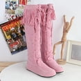 thumbnail image 3 of Fashion Women Knee-High Boots Autumn Winter Female Snow Boots Tassel Plus Size Flat Warm Shoes Sliop-on Boots Female Long Boots (black,38), 3 of 7