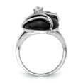 thumbnail image 2 of Sterling Silver Rhodium-plated Onyx and CZ Ring QR1470, 2 of 5