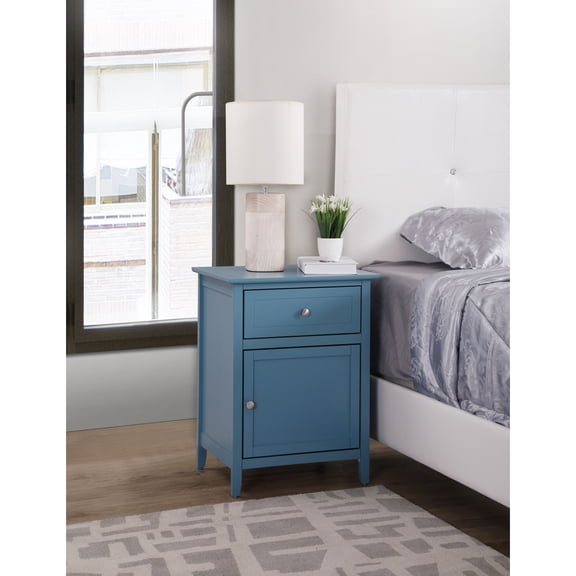 Glory Furniture Izzy G1417-N-90 White Nightstand-Color:Teal