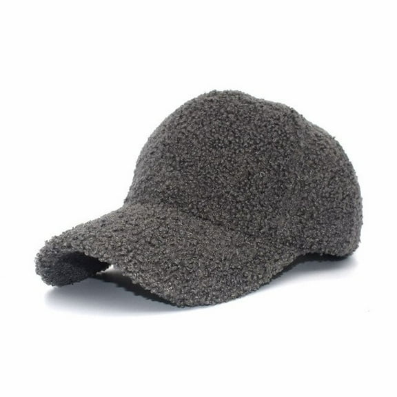 CoCopeaunts Artificial Lamb Wool Baseball Caps for Women Men Autumn Winter Warm Baseball Caps Outdoor Sprots Cap Hip-hop Hats