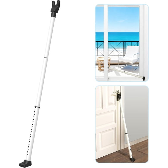 2025 Upgraded 2-in-1 Door Security Bar,Door Stoppers,Adjustable Heavy Duty Stoppers Jammer for Apartment,Home, Hotel Room,Travel(1 Pack,White)