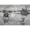 thumbnail image 2 of Arthur Burdett Frost 14x11 Black Ornate Wood Framed Double Matted Museum Art Print Titled: Watering the Deer (1883), 2 of 5