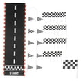 thumbnail image 3 of 22 Piece Racetrack Floor Runner Pennant Banner Checkered Flag Tear Resistant Fabric Party Set for Kids Birthday Events, 3 of 9