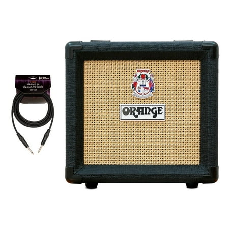 Orange Amplifiers PPC108 20W Speaker Guitar Cabinet (1 x 8-Inch, Black) Bundle with 0.25-Inch to 0.25-Inch Speaker Cable (3-Feet, 14 Gauge Wire) (2 Items)