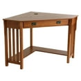 thumbnail image 2 of Southern Enterprises Corner Computer Desk in Mission Oak, 2 of 3
