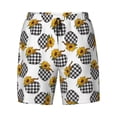 thumbnail image 4 of Lsque Mens Swim Trunks plaid Pumpkin Daisy Pattern - Bathing Suit Compression Liner - Beach Swim Shorts Swimwear - (S-3XL) - Stretch Quick Dry -X-Large, 4 of 9