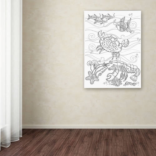 Trademark Fine Art "Crab And Lobster" Canvas Art by Lisa Powell Braun