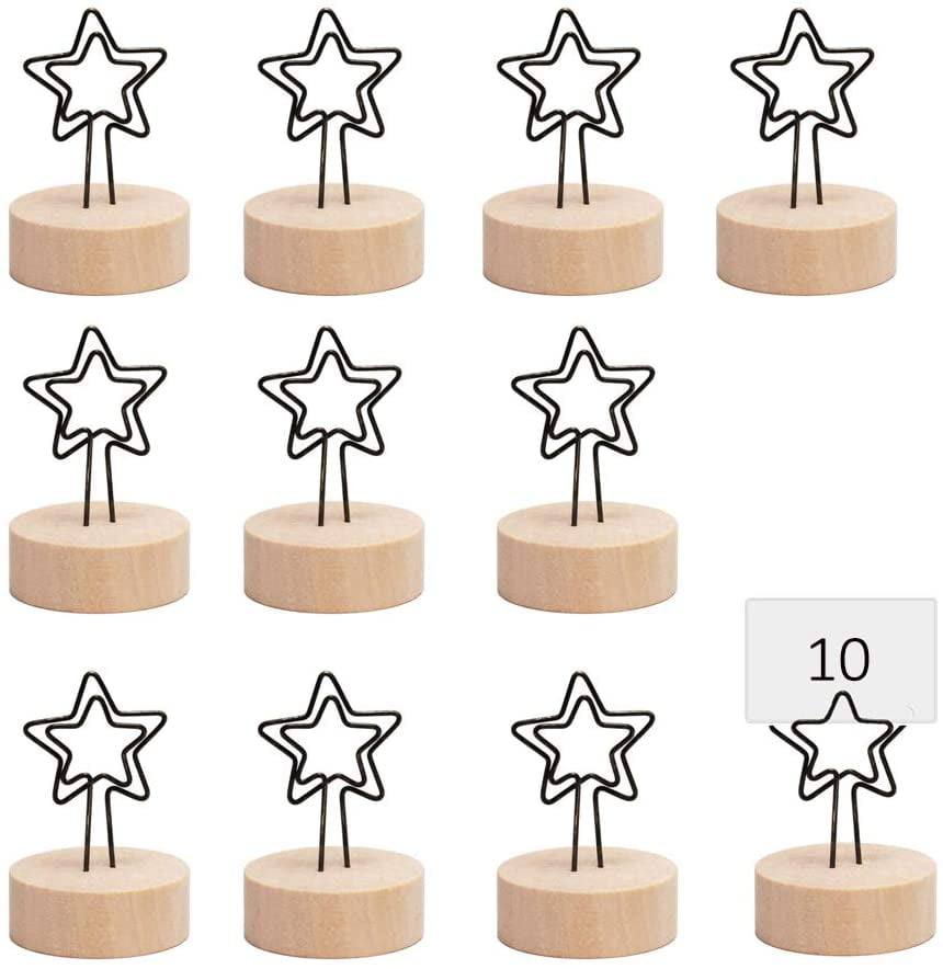 20Pcs Wooden Pegs Photo Clips Note Memo Holder Card Craft Party Favor room decor 