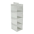 thumbnail image 1 of Organizador colgante de armario de 4 estantes, estantes de almacenamiento colgantes, estantes colgantes plegables para armario con cintas mágicas, gris, 1 of 5