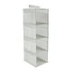 thumbnail image 1 of Organizador colgante de armario de 4 estantes, estantes de almacenamiento colgantes, estantes colgantes plegables para armario con cintas mágicas, gris, 1 of 5