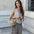 thumbnail image 2 of Bolso de hombro BOSTANTEN Crescent de piel vegana caqui Small, 2 of 8