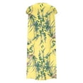 thumbnail image 5 of ITSAME Women's Plus Size Dress, Short Sleeve Floral Prints Loose Comfy Summer Casual Midi Dresses Yellow S, 5 of 6