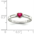thumbnail image 2 of 925 Sterling Silver Red Cubic Zirconia Heart Ring Size 6, 2 of 5