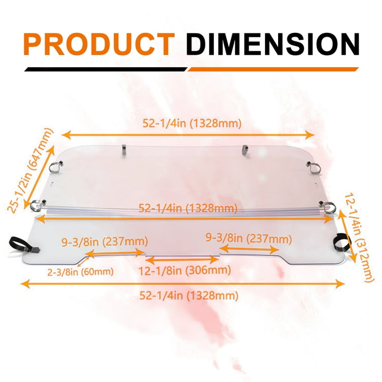 Kojem Clear Flip Windshield for Kawasaki Mule 3000 3010, All