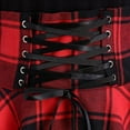 thumbnail image 3 of EIMELI Mode Femmes Robe Asymétrique à Manches Longues Col Rond Lacé Tartan Imprimé à Carreaux, 3 of 6